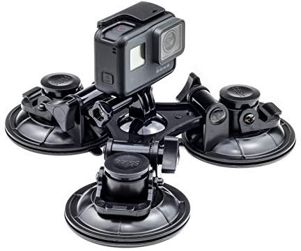 Digicharge TripCup 3X Triple Ventosa con Cabeza de Bola Ventosa, Compatible con Camara de Accion GoPro Hero12 Hero MAX, dji OSMO Action 3, Insta360 One, Akaso Apexcam Gookam Apeman Camkong Kitvision