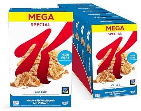 Kellogg’s Special K Classic (7 x 600 g) – knusprige Getreide-Flakes mit Vollkornweizen – ballaststoffreiche Frühstückscerealien – natürlicher Genuss ohne künstliche Farb- und Aromastoffe