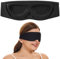 ALASKA BEAR Sleep Mask for Side Sleepers Best Contoured Eye Mask for All Sleeping Positions Men and Women 100% Blackout Cover Cool Blindfold Most Comfy Headband Style, Machine Washable (Black)