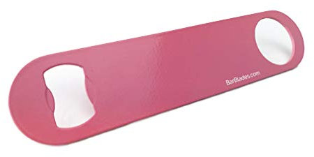 Personalised Engraved Neon Pink Bar Blade, Bottle Opener Bar Key Speed Opener Stainless Steel 7 180ml Bar Tender (Personalised Engraving One Side)