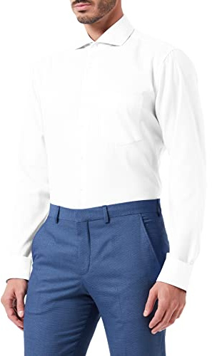 Chemise business homme Seidensticker - coupe classique - sans repassage - col Kent - manches longues - 100 % coton ,Weiß ,46