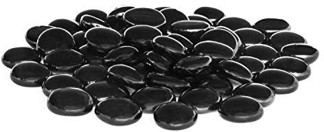 Royal Imports Glass Flat Marbles Stones Rocks, Party Table Scatter, Wedding Centerpieces Decor, Aquarium Pebbles, Vase Filler Gems, 5 LBS (Approx 500 pcs), Black