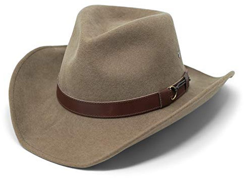 Borges & Scott Forester – Westernhut aus Wollfilz – Cowboyhut - wasserabweisend - mit Drahtkrempe - Kamel 54cm (X-Klein)