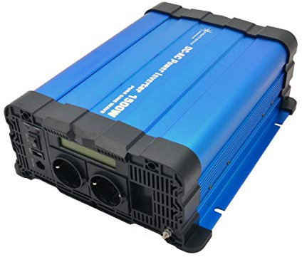 SOLARTRONICS Spannungswandler FS1500D 24V 1500 Watt mit Display - Wechselrichter 24v auf 230v - Reiner Sinus - LiFePO4/Lithium, Blei-, Gel oder AGM-Batterie kompatibel - USB - Fernbedienung optional