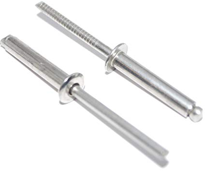 Rivetti ciechi, 5 x 20 mm, 60 pezzi, in acciaio inox A2 (V2A) con testa piatta, forma A, rivetti DIN 7337 - ISO 15983