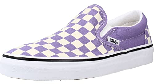 Vans Klassischer Unisex-Sneaker zum Reinschlüpfen, Weiß, Violett, 4.5