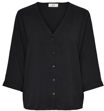 JDY Damen Hemd Bluse Leichtes Crepe Shirt Modisches Top Oberteil JDYLION, Farben:Schwarz-3, Größe:38