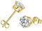 Sterling Silver Stud Earrings with Cubic Zirconia, 925 Sterling Silver and 18K Gold Options for Women and Girls