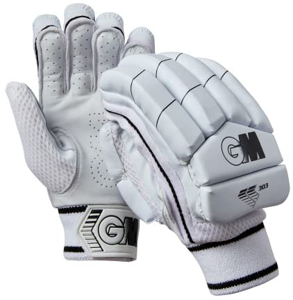 Gunn and Moore GM Cricket-Schlaghandschuhe, 303, schwarz, Junior Rechtshänder, 1 Paar, 51792317