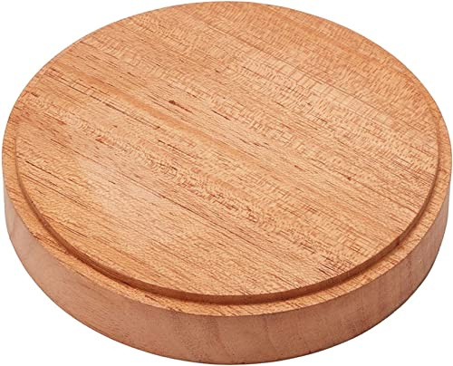 Mr. Hobby DB008 Wooden Base Round 10 cm, Vance Project, Ständer, Sockel, Modellbau Zubehör, Zum Ausstellen von Figuren & Miniaturmodellen, Rund, Mahagoni Holz, Hellbraun, Flach