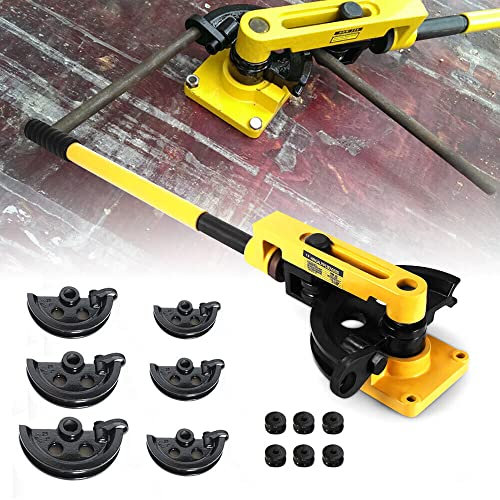 Rohrbieger 10mm-25mm Manuelle Rohrbiegemaschine 180° Rohrbiegegerät 3/8-1 Handrohrbieger mit 7 Matrizen für Rohrbiegung Rohre