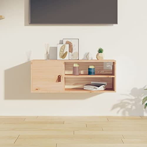 ZEYUAN Wandschrank, Hängeschrank, Fernsehschrank, Sideboard Hängend, Tv Cabinet, Sideboard Tv Lowboard, 80x30x30 cm Massivholz Kiefer