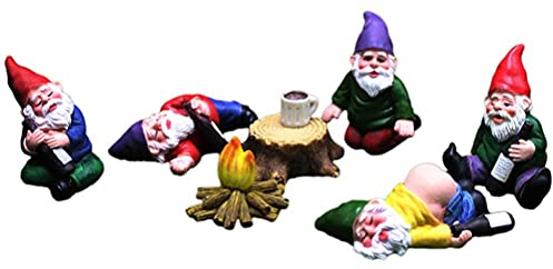 Betrunkener Zwerg, Mini-Skulptur aus Harz, Interessantes Design, Gartenzwerg-Statue, Mini-Märchen-Gartenzwerg, Gartenzauberer-Dekorationen für Puppenhäuser, Gärten, Tischplatten