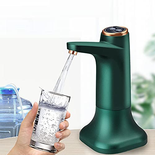 Electric Water Pump, Drinking Water Pump, USB Charging Bottled Water Pump, Universal Automatic Water Pump, Portable Water Dispenser for Home Office Indoor and Outdoor Camping (Green)