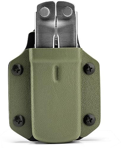 TACTICAL GEEK TX3 Multi-Tool-Scheide Holster, Einstellbare Dicke Multi-Tool Halterung mit Rückenclip für Gürtel, Multi-Tool Nicht Inbegriffen, Grün