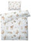 MOBEITI Housse de Couette 140x200 Animaux de la Foret, Parure de Lit 1 Personne, Motif Cerf Renard Lapin Écureuil, 100% Microfibre, 1 Taie d'oreiller 65x65, avec Fermeture Éclair