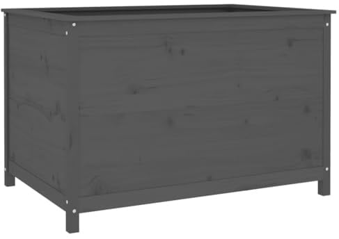 vidaXL Hochbeet Grau 119,5x82,5x78 cm Massivholz Kiefer