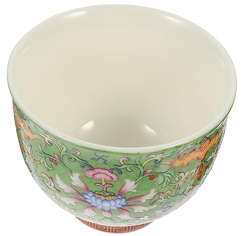 BESTonZON Taza De Agua De Cerámica Pintada Tazón De Té De Kung Fu Tazas De Te Yunomi Taza De Té Chino Floral Taza De Té De Kung Fu Taza De Vidrio Para Beber Porcelana Delicado Oficina
