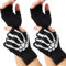 OTPEH 2 Paar Skelett-Handschuhe, fingerlos, Touchscreen, Winter, warme Totenkopf-Handschuhe für Erwachsene und Kinder, leuchten in der Nacht, Stil 1, Einheitsgröße