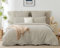 WAVVE Bettwäsche 155x220 3 teilig Beige - Bettbezug 155 x 220 Set mit 2 Kissenbezüge 80x80 cm, Bettwäsche-Sets 155x220cm aus Mikrofaser mit Reißverschluss Weich und Bügelfrei
