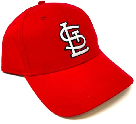 National Cap MVP Cardinals Logo Baseball St. Louis Solid Red Curved Bill Adjustable Hat, Rot/Ausflug, einfarbig (Getaway Solids), Einheitsgröße