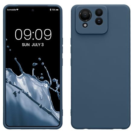 kwmobile Housse Compatible avec ASUS Zenfone 11 Ultra Coque - Housse de téléphone en TPU avec Protection Appareil Photo - Bleu Marine