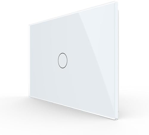 LIVOLO Interruttore di tocco di un pulsante, per la luce della parete, controllo del sensore del dito, pannello di vetro impermeabile bianco, nessun cavo neutro