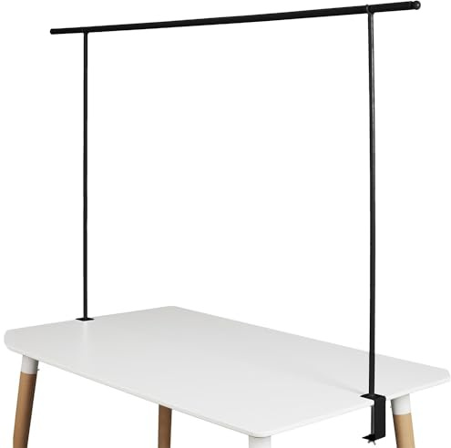 WDMT Verstellbare Tischklemme 137-250cm – Edelstahl-Dekogestell – Tischständer/Tischdekostange für Party, Hochzeit, Abendessen oder saisonale Dekoration – Innen- & Außenbereich – Mattschwarz