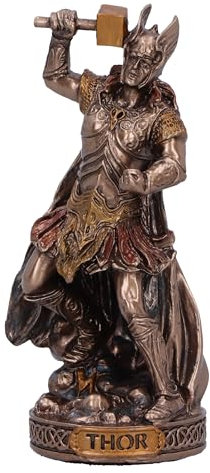 Nemesis Now Norse Mythology Decor Bronze God Statue 8.5cm Tall – Cast in The Finest Resin, Expertly Hand-Painted – Thor God of Thunder and Lightning