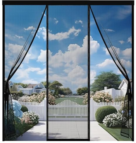 Rideau Aimanté Sans Perçage 115x210cm Noir Moustiquaire Porte Fenetre AimantéE Rideau Porte Coulissante Double Porte Patio Moustiquaire Rideau Aimanté pour Rideau Moustiquaire