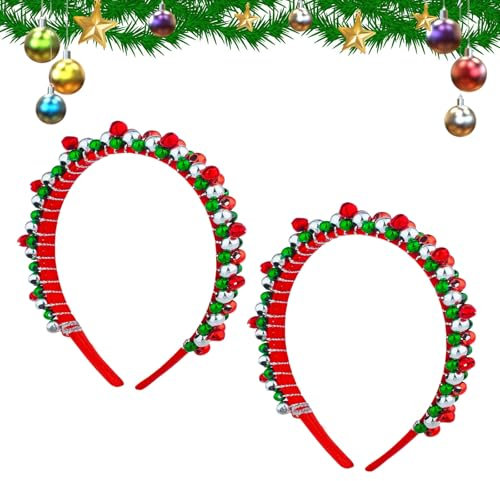 YEAMLTE Serre-Têtes de Noël, 2 PCS Cheveux Cerceau pour Noël, Bandeaux de Noël Fête, Serre Tete Noel Femme, Serre Têtes de Noël pour Enfants, Décorations de Noël pour Enfants et Adultes (A)