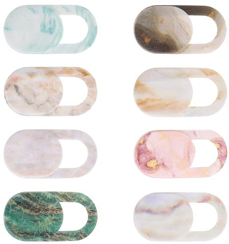 JIYIN 8PCS Laptop Camera Cover Slide, Marble Webcam Cover Slide Phone Camera Cover, Ultra-Thin Computer Camera Cover Slide Blocker Slider Privacy Cover for Laptop Desktop PC Tablet(Marble)