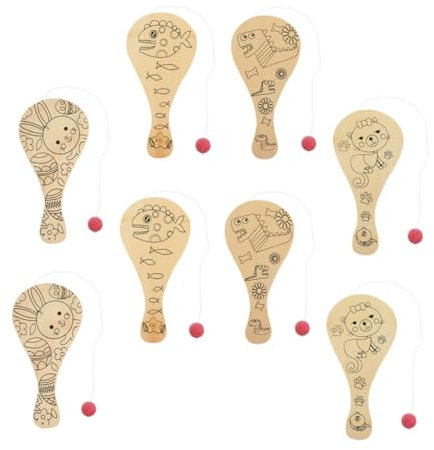 BESTonZON 8St Graffiti-Schläger unfertiges Paddelspielzeug Basteln für Kinder bastelmaterial für kinder bastelsets für kinder Puzzlematte Malpaddel selber machen unfertige Paddel hölzern