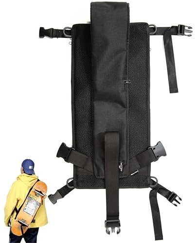 Skateboard Tasche mit Geheimtaschen, wasserdichter Skateboard-Rucksack, verstellbar mit verschiedenen Fächern, Skateboard-Zubehör; Skateboard-Gurt, Skateboard-Tragetasche; Skateboard Schulterträger