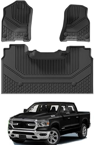 Kompatibel für Dodge RAM 1500 2019, Auto-Fußmatten, Allwetter-TPE-Gummi-Liner, wasserdichtes Cargo-Pad-Set,with Storage Box