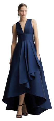 Coast Honoured Petite Women’s Sleeveless Plunge Waterfall Twill Maxi Bridesmaid Dress, Petite, Waterfall Style, Plunge Neck, Maxi Length, Spring Navy
