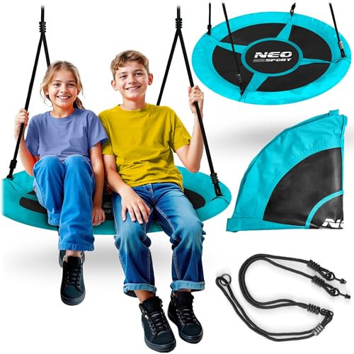 Neo-Sport Schaukel Nestschaukel Outdoor Kinderschaukel 105 cm Tragkraft bis 150 kg Swingo Türkis