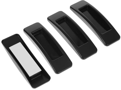 simarro 4PCS Self-Stick Drawer Handle, Push Pull Helper Black Screen Door Handle Multipurpose Helper Rectangle Shape for Drawer Closet Sliding Door Kitchen Cabine Wardrobe (Black)