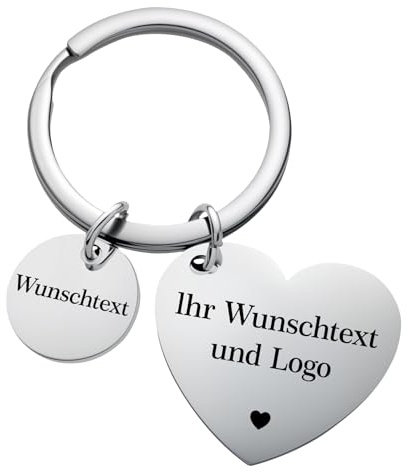 Gravurmaster Personalisiertes Schlüsselanhänger für Paare mit Gravur Liebesspruch & Datum - Romantisches Geschenk für Ehefrau, Ehemann zur Hochzeit, als Jahrestagsgeschenk oder Valentinstag, Silber