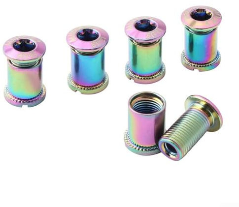 Juego de 5 pernos de manivela para platos de bicicleta M8 rosca L y tipo S compatible (L)