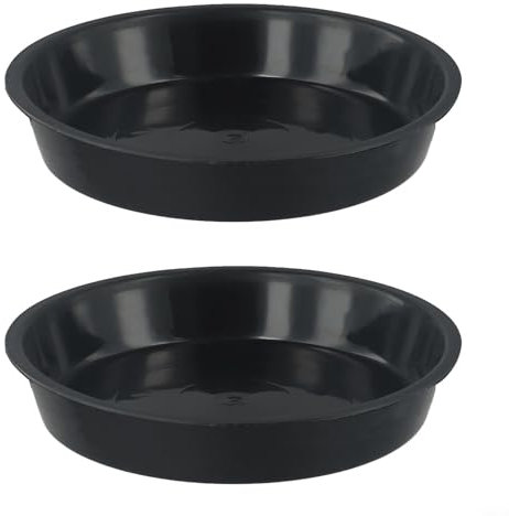 Sottovaso per piante, in plastica spessa, rotondo, in plastica PP, per interni ed esterni, confezione da 2 (10,2 - 10,2 cm)