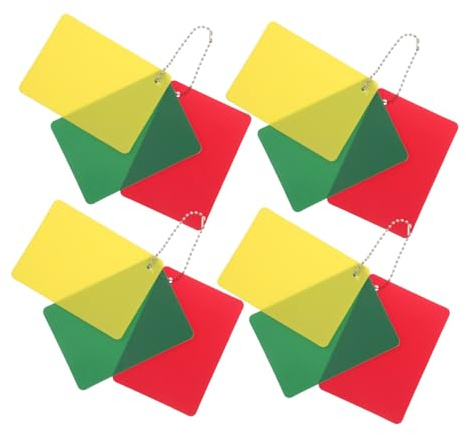 CORHAD Schiedsrichterkarten 4 Stück Tragbares Strafkartenset Rot Gelb Grün Robustes Material Multisport Fußball Volleyball Training