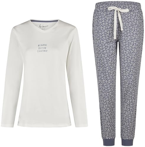 By Louise Damen Pyjama Schlafanzug Nachtwäsche lang Blumen Rundauschnitt