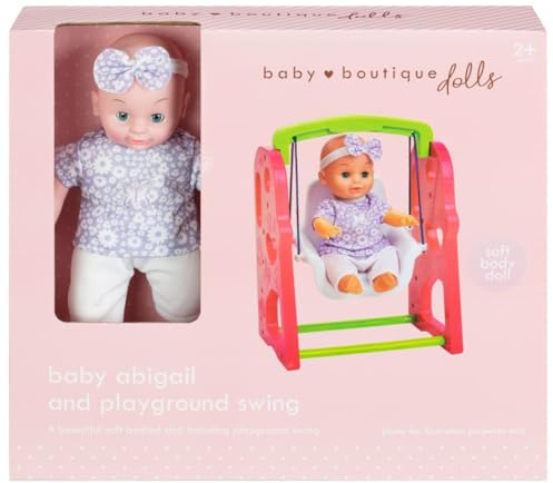 U.saf Baby Boutique Dolls Playground Set Swing Interactive Playhouse Soft Body Doll Slide Available 37.5x10x33cm