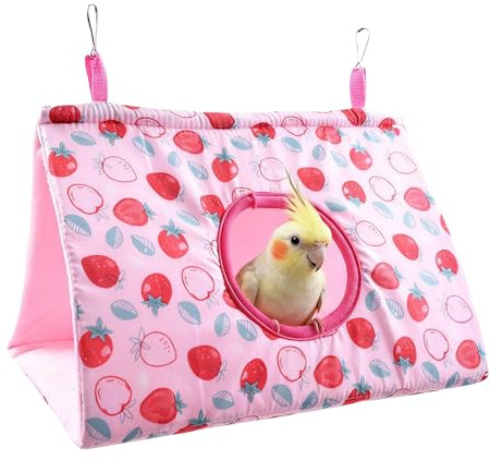 Renchey Hamac pour Oiseaux,Maison d'escalade Chaude - Nichoir à Perroquets - pour Perruche Calopsitte Canari Perroquet Conure Accessoires de Cage d'hiver