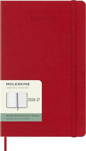 Moleskine Classic 18 Month 2026-2027 Weekly Planner, Hard Cover, Large (5 x 8.25), Scarlet Red, 208 pages
