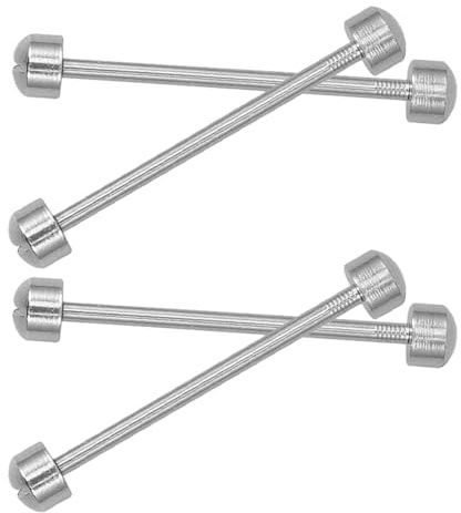 TEHAUX Lot de 4 Tubes à Vis en Acier Argenté pour Montre, Tiges de Bracelet Sécurisées et Faciles à Utiliser, Adaptées aux Ateliers de Réparation Professionnels et Usage Personnel