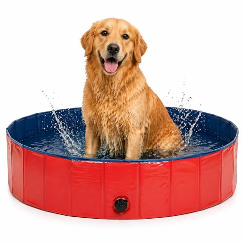 Petzee Piscina para Perros 120x30cm - Piscinas Desmontables - Piscina Desmontable - Piscina Perros - Piscinas para Perros - Bañera Perro - Baño para Perros - Refrescar Mascotas - Piscina Rigida