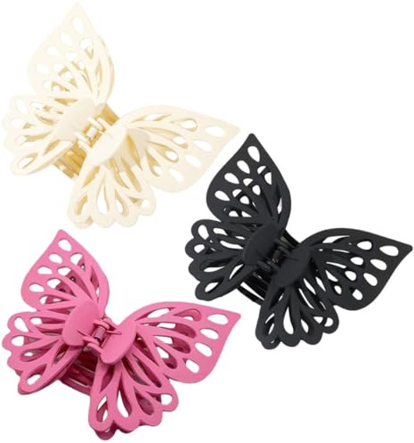 Angoily 3 Stück Große Schmetterling Haarspange aus Ps und Abs für Damen und Mädchen Schonend für Langes Haar für Partys und Festliche Anlässe