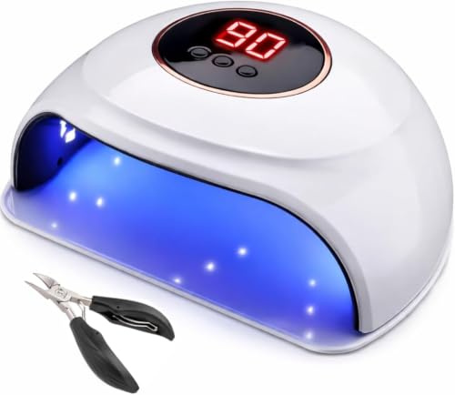 Lampada Unghie UV LED 72W Professionale con 30 LED, Fornetto per Smalto Gel e Semipermanente con Sensore Automatico e Timer, Asciugatura Rapida + Tronchesino Cuticole E Unghie in Acciaio Inox Incluso